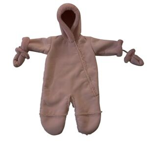 Widgeon Baby Girl Pink Fuax Fur Bunting with Mittens